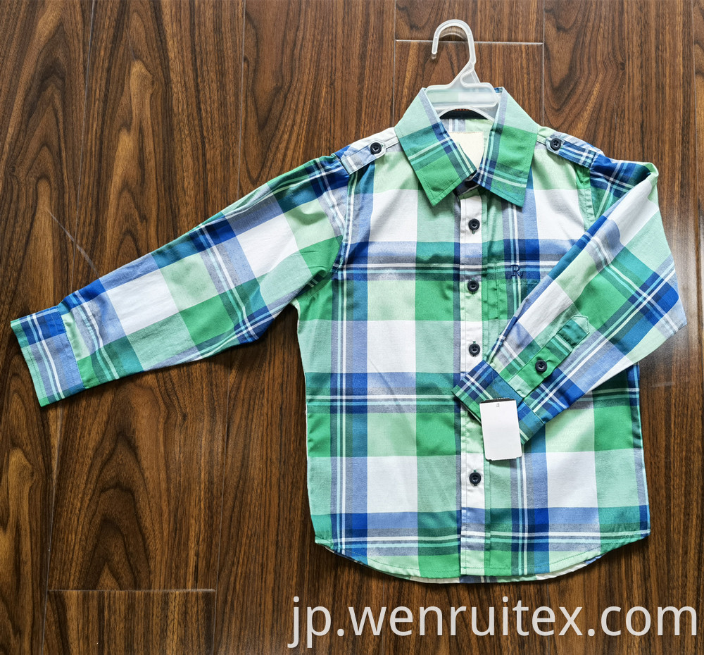 Custom Outdoor Long-sleeve Children's Cotton Checked Shirts